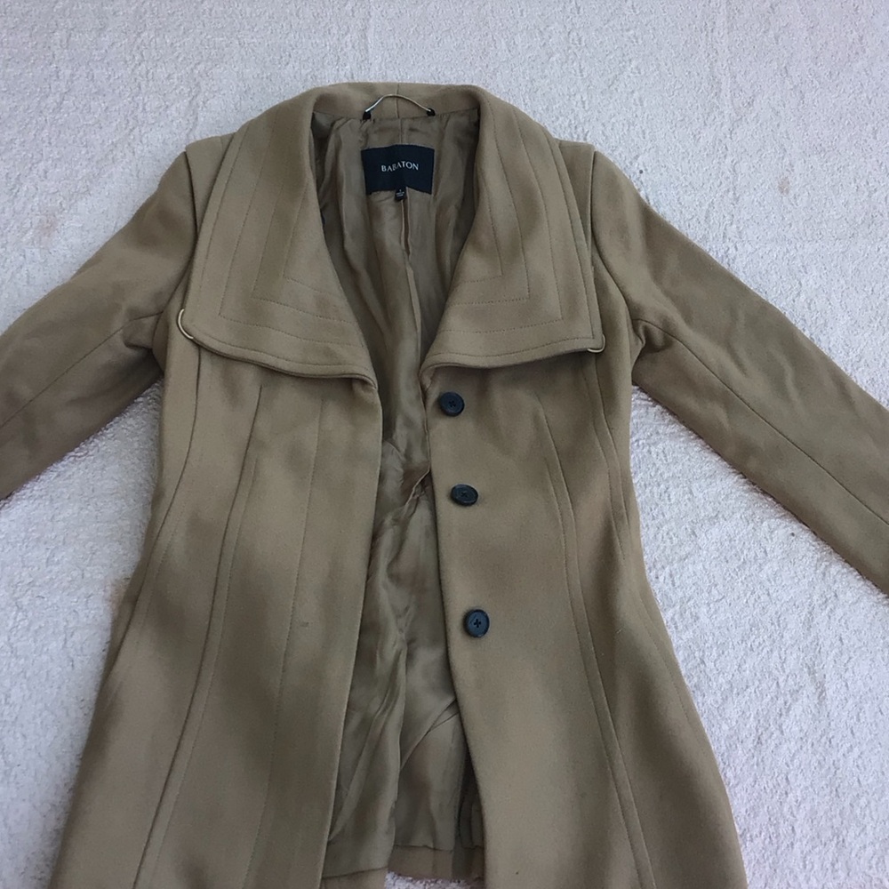 Babaton Camel/Tan Wool Blend Tailored Coat